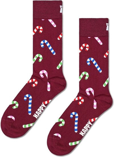 Happy Socks unisex sokken candy cane paars