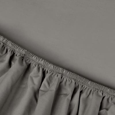 Kayori Puro Hoeslaken Katoen Perkal - 90x200cm - Matrasdikte 35 cm - Hotelkwaliteit - Warmgrijs