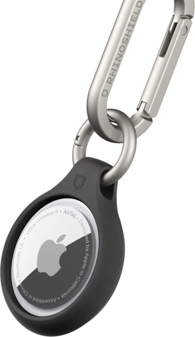 RhinoShield Duurzame AirTag Sleutelhanger 100% Gerecycled TPU Zwart