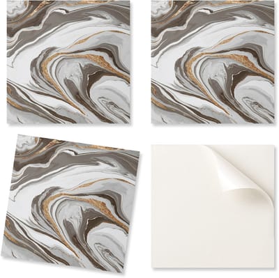 Set zelfklevende vinyltegels met golvende abstracte patronen, 20x20x20 cm