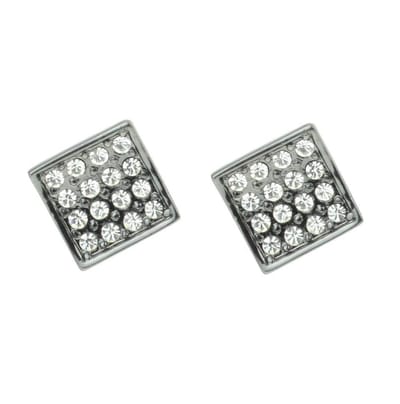 Behave - Oorbel steker vierkant strass elegant sparkle - dagelijks chic
