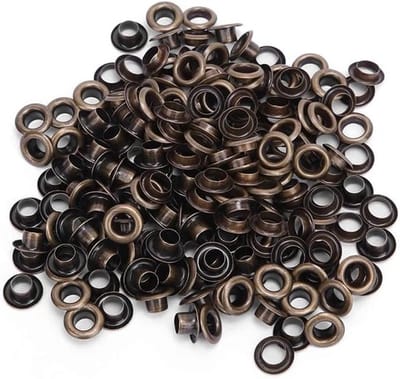 100 Stuks Metalen Oogjes 5mm Messing Dubbelzijdige Oogjes Rivets Grommet voor Leren Tassen, Schoenen en DIY Projecten in Antiek Brons