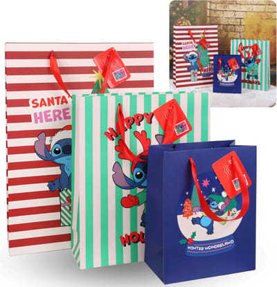 Stitch Disney kerstcadeauzakjes, cadeauzakjes 3 stuks