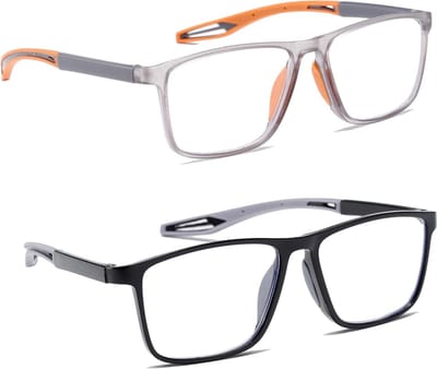 Leesbril Heren - Lezers Set - Blauw Licht Filteren - Sportstijl Frame - 2 Paar - Blauw