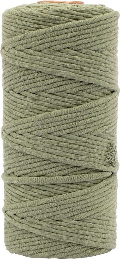 Vaessen Creative Macrame Touw - Olijfgroen - 3mmx100m