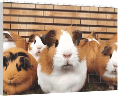 Bouwstenen Puzzel - Mini Blokken - Huis Decoratie - Gepersonaliseerde Foto - 144 x 98 cm - Guinee Varkens