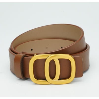 Dames Riemjurk Gladde Gesp Damesrok en Decoratieve Damesriem Veelzijdige Dunne Riem 105cm brown