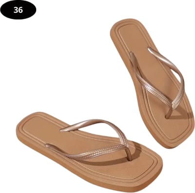 Livano Slippers Dames - Teenslippers - Flip Flops - Comfortabel - Zomer - Lichtbruin 36