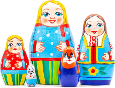 Matroesjka Poppen - Nestende Poppen - Decoratie Huis - Handgeschilderd Hout - 5 Stuks - Multicolor