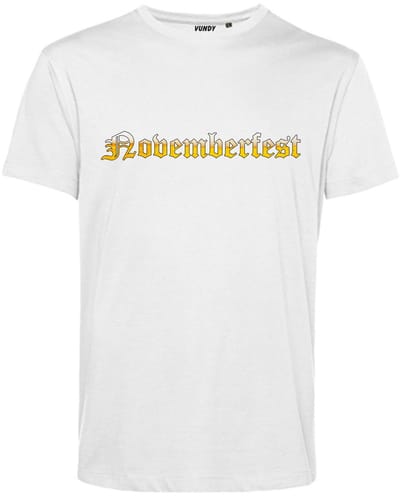 T-shirt Novemberfest bier | Oktoberfest dames heren | Lederhosen man | Foute party | Wit | maat XS