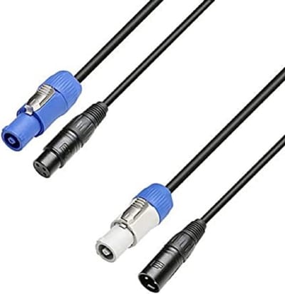 Netwerk en DMX Kabel met Power Twist en XLR Connectoren 3 Meter Duurzaam