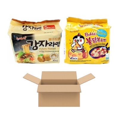 Multipak Sam Yang Instant Noodle (Potato Ramen, Cheese Hot Chicken Flavor Ramen) (10x120g, 140g)