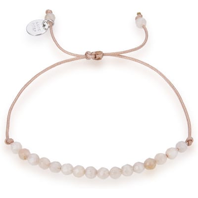 Luxenter 925 Sterling zilveren armband met gerhodineerde witte jade - Aquisa