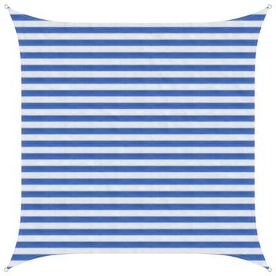 vidaXL - Zonneschaduwzeil - 2,5 - x - 2,5 - m - HDPE - Vierkant - Blauw - en - Wit