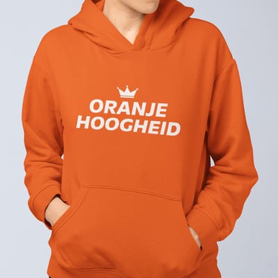 Oranje Koningsdag Hoodie Oranje Hoogheid - MAAT XS - Feestkleding & Carnavalskleding
