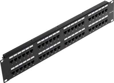 RackMatic - Patchpaneel 48 RJ45 Cat.5e UTP 2U zwart