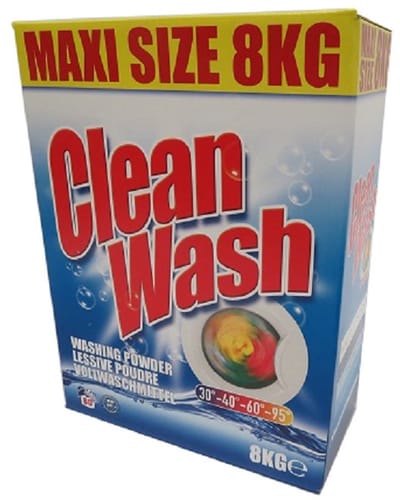 Clean Wash Waspoeder - 8 kilo - Wit - 80 Wasbeurten