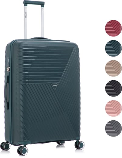 TRALEX - Voyager - Grote koffer - 97L - 76x49x29cm - Polypropyleen - Harde schaal - TSA-slot - Lichtgewicht - Flexibel - Duurzaam - Stille (rubberen) wielen - Dubbele Spinner-wielen - Ocean Blue