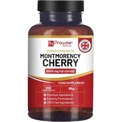 Montmorency Cherry 6400mg - 200 zure kersencapsules - Natuurlijk zure kersenextractsupplement voor mannen en vrouwen