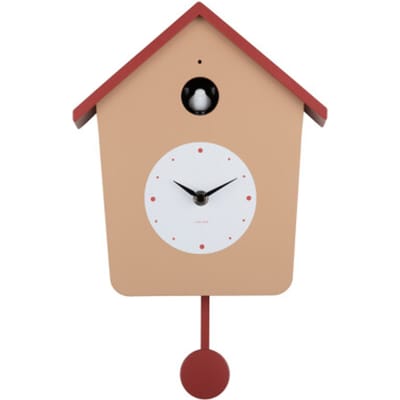 Karlsson - Wandklok Cuckoo Light - Soft brown & red ochre