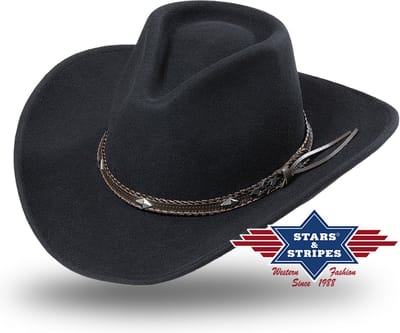 Western hoed Stars&Stripes DALLAS Black S