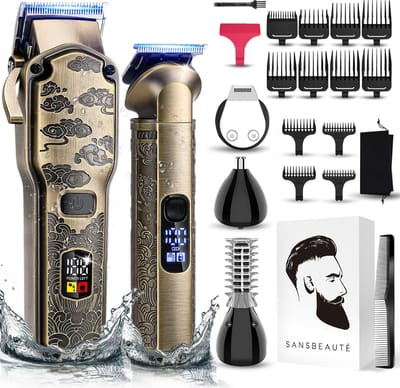 Professionele Draadloze 5-in-1 Tondeuse - Sansbeauté - Tondeuse Mannen Hoofdhaar - Cheveux Haar - Haartrimmer - Kapper Haar Machine - Haartondeuse - Trimmer Baard - Barbe Hair Clipper - Kapper Buddha Trimmer - Barber Set - Kappersset