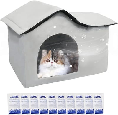 Kattenhuis Koel - Kat Koelplek - Zomerse Koelte Bieden - Met speciale koelvakken - 45 x 36 x 34 cm