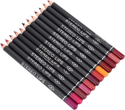 Lippotloden Set - Make-up Potloden - Lippen Lijnen - Matte Finish - 12 Stuks - Bruin