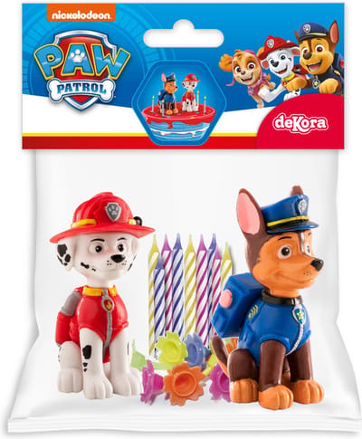 Dekora Paw Patrol Cake Topper pk/2 & Candles pk/10