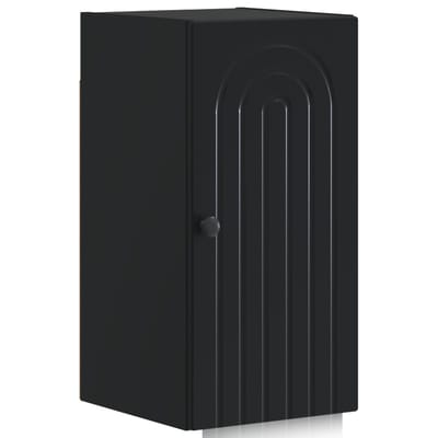 vidaXL - Badkamer - wandkast - ALKMAAR - Zwart - 30 - x - 31 - x - 59 - cm - Bewerkt - hout