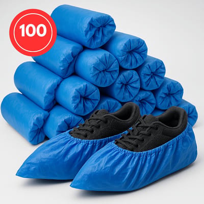 TETRA - Schoenhoesjes - 100 Stuks - Schoenovertrek - Overschoen - 40mu - Waterdicht - Blauw - schoenen hoesjes wegwerp - schoenen hoesjes