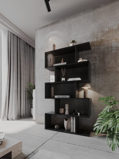 Meubel Square - Boekenkast DIAMOND - Zwart - Opbergkast - Boekenplank