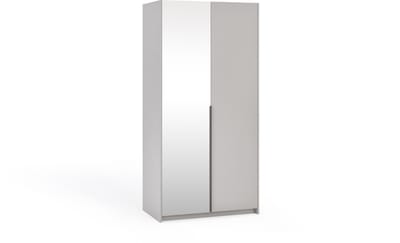 Kledingkast Apollonia met Spiegel 100 x 204 cm (kasjmier, zwarte handgrepen)