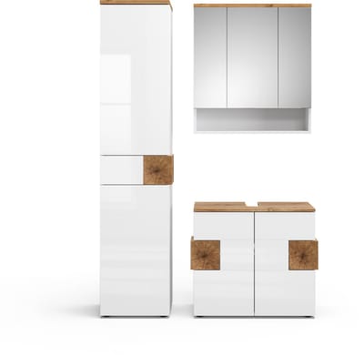 Vicco Eden Badkamermeubelset – 3 delen, met hoge unit Wit