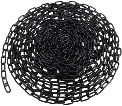 Robuuste Zwarte Staal Ketting 4 mm x 9 m voor Honden, Schommels en Ankeren - Duurzaam en Veelzijdig Gebruik