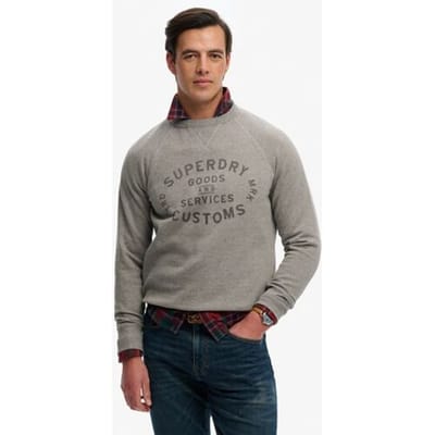 Superdry The Merchant Store Vintage Print Sweatshirt Dark Grey Grootte: M