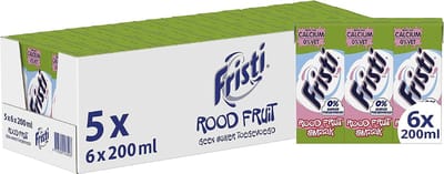 Fristi Rood Fruitsmaak – 0% Suiker – Drinkpakjes Mini – Houdbaar – 5 x 6 x 200 ml – Voordeelverpakking