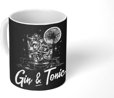 Mok - Koffiemok - Gin en tonic - Glas - Limoen - Ijsblokjes - Mokken - 350 ML - Beker - Koffiemokken - Theemok