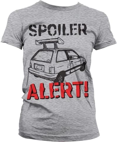 Hybris Spoiler Alert Girly T-shirt voor dames, heathergrijs