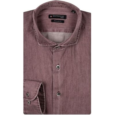 Giordano Overhemd Row Colorful Twill Donker Oker / male