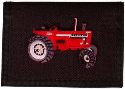 Portemonnee zwart 14x10cm - Trekker Tractor Rood - 7,5x4cm