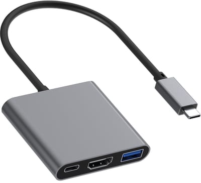 EXCITAT USB C naar HDMI Adapter - USB C digitale AV multipoorthub - met 4K HDMI, USB 3.0 en 100W PD uitgang - 3 in 1
