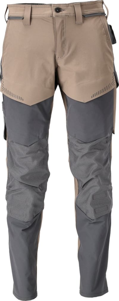 Mascot Customized Broek met kniezakken 22379-311 - donkerzand/steengrijs - C44 - 76