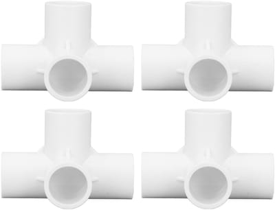 Dailygoods- PVC Fitting 4-weg - 10 Stuks - 25 mm Binnendiameter - Duurzaam PVC - Voor Meubelaansluiting - Stevige Verbinding - Pvc Buisfitting