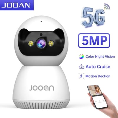 Jooan 5MP/3MP IP Camera met 5G WiFi - Beveilig je Huis met Slimme Kleuren Nachtzicht en Intelligente Bewegingsdetectie - AI Tracking - Videobewaking en Smart Babyfoon in één - Wit