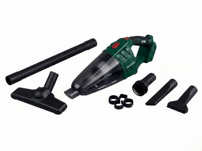 PARKSIDE® Accuhand- en steelstofzuiger 20V zonder accu - Gebruiksduur: max. 34 min - Stofreservoir: 650 ml - Meegeleverd toebehoren verlengingsbuis (46,5 cm), vloermondstuk, plintenmondstuk, natmondstuk, borstelmondstuk, mondstukhouder