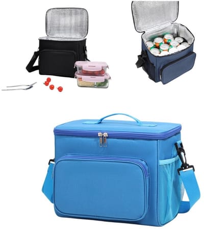Geïsoleerde lunchtas – Herbruikbare lunchbox – Draagbare, zachte koeltas – Lekvrij ontwerp – Met verstelbare schouderband – Koeltas met grote inhoud – Picknicktas – Thermotas – Ideaal voor volwassenen (werk/picknicks) – 26 x 24 x 17 cm