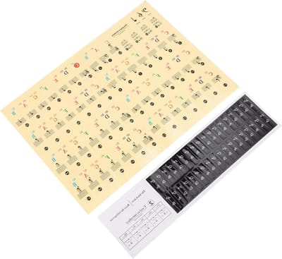 Pianotoetsen Stickers - Gekleurde Noten - Muziek Leren - Afneembaar Materiaal - Standaard Formaat - Meerkleurig