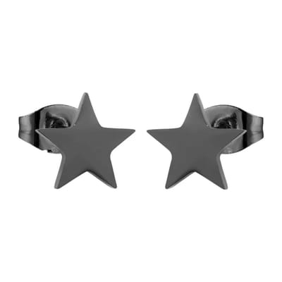 Rvs sieraden - Zwarte ster oorbellen - Tijdloos design - 7mm-dames-man