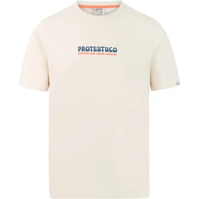 Protest PRTEvina - T-shirt Heren - Korte mouwen - Ronde hals - Normale pasvorm - Crème